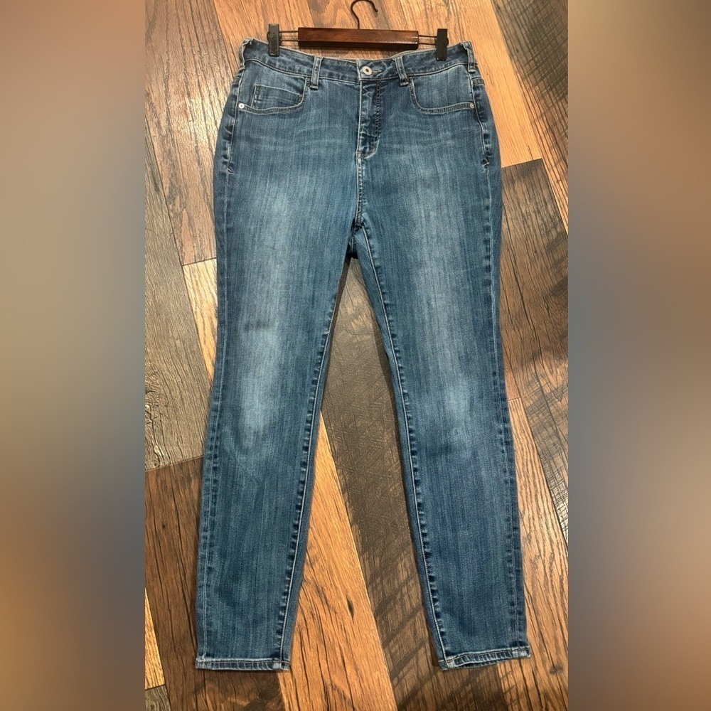 Pilcro and the Letterpress Anthropology Blue Skinny Jeans size 31 Curvy